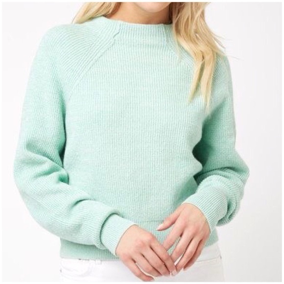 Free People Good Pullover Mockneck Sweater in Opaline Green - Size S - Picture 2 of 15
